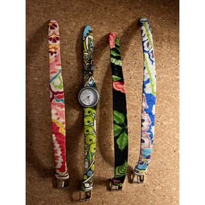 Vera Bradley Watch Set Womens Interchangeable Straps V377 Rhinestone